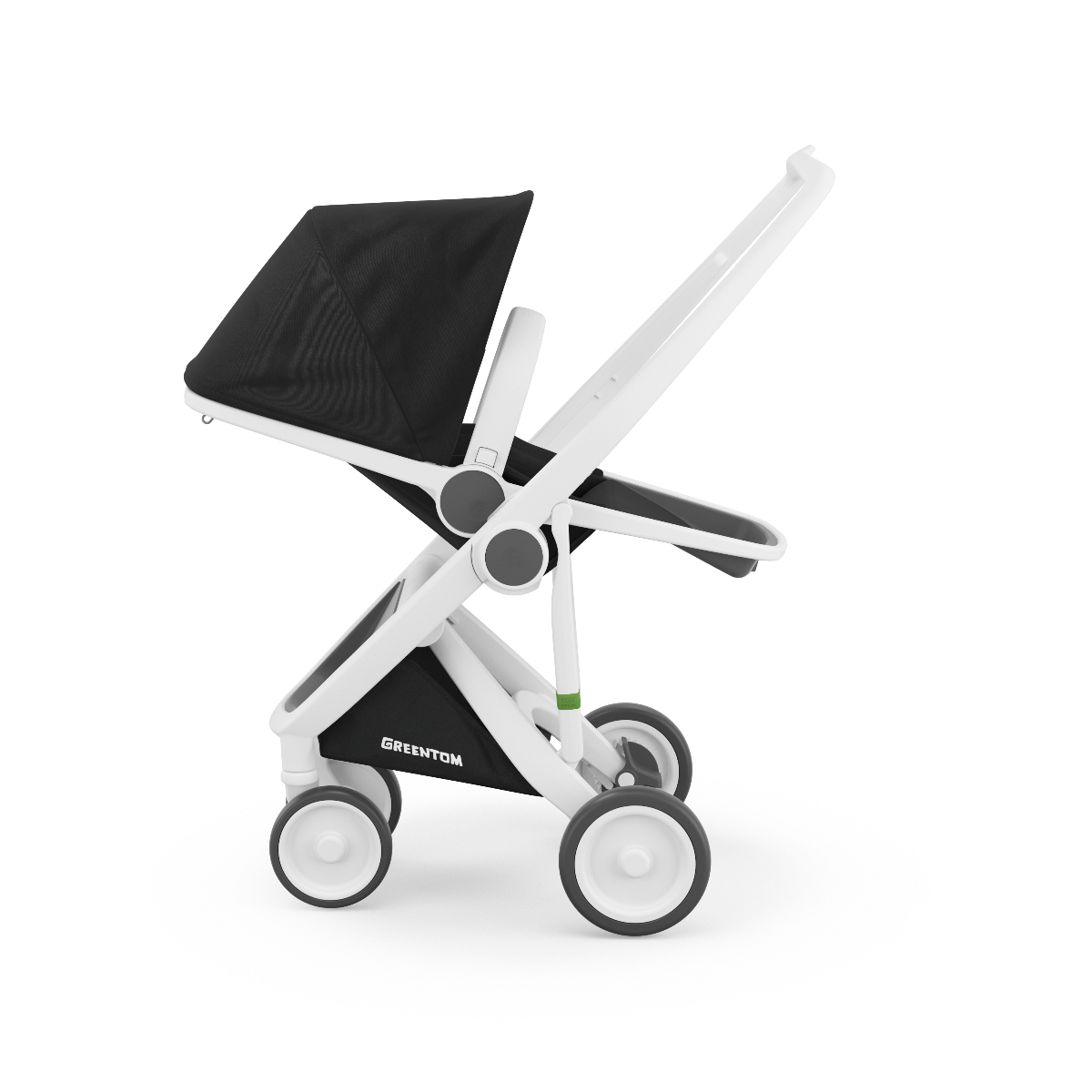 Carucior 2 In 1, Greentom, 100% Ecologic, White Black