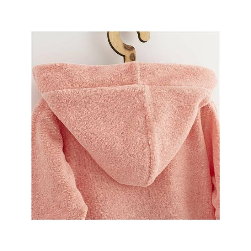 Halat de baie, New Baby, Pentru copii, Cu buzunare, Cu cordon, Marime 104/110, Din bumbac 100%, Pink
