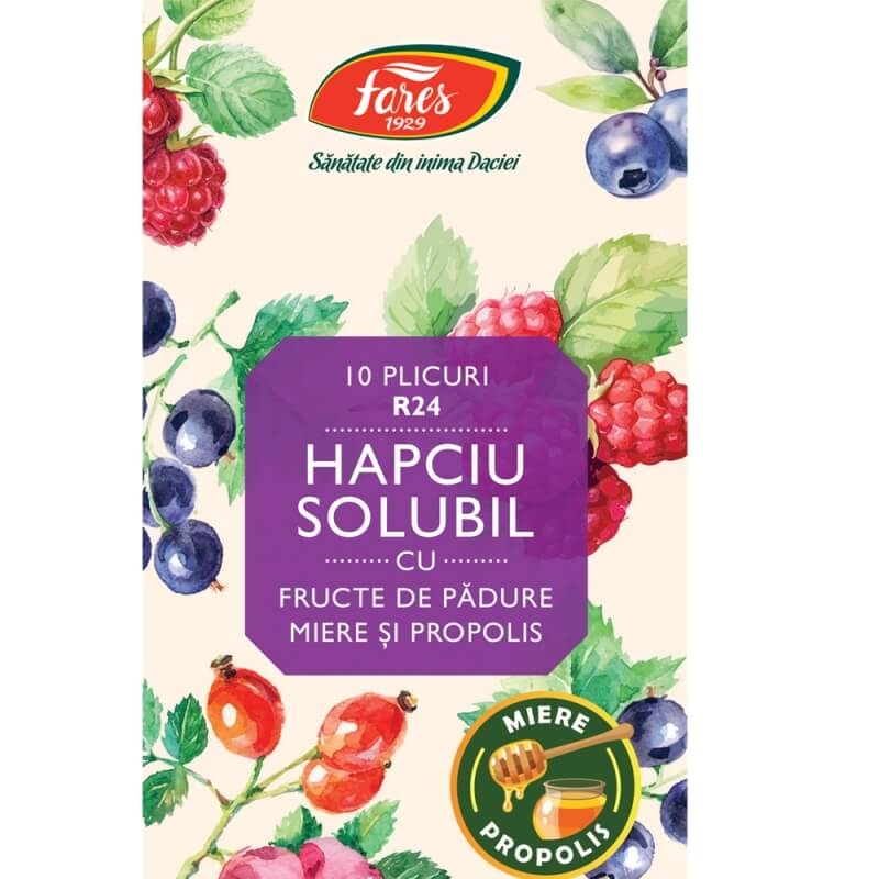 Hapciu solubil cu fructe de padure, 10 plicuri, Fares