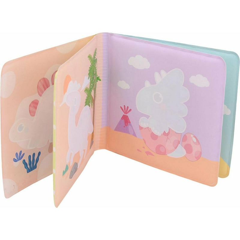Happy World - Carticica de colorat pentru baita, Cu dinozauri, 15 x 3 x 20 cm, 6 luni - 4 ani, , Multicolor