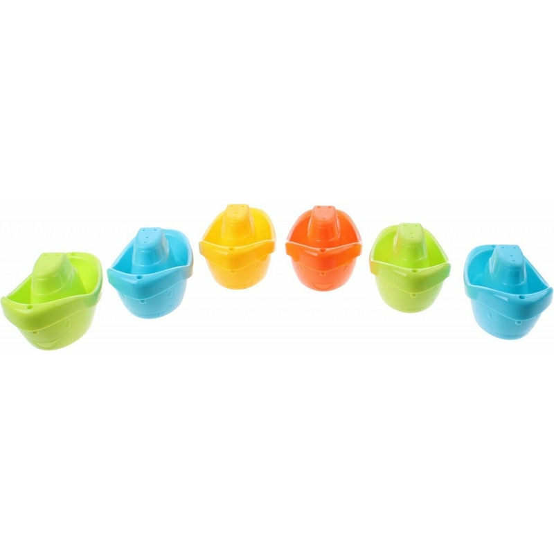 Happy World - Set 6 barcute pentru baie, 12 x 6 x 6 cm, 6 luni - 4 ani, Conform cu standardul de siguranta EN71, Multicolor