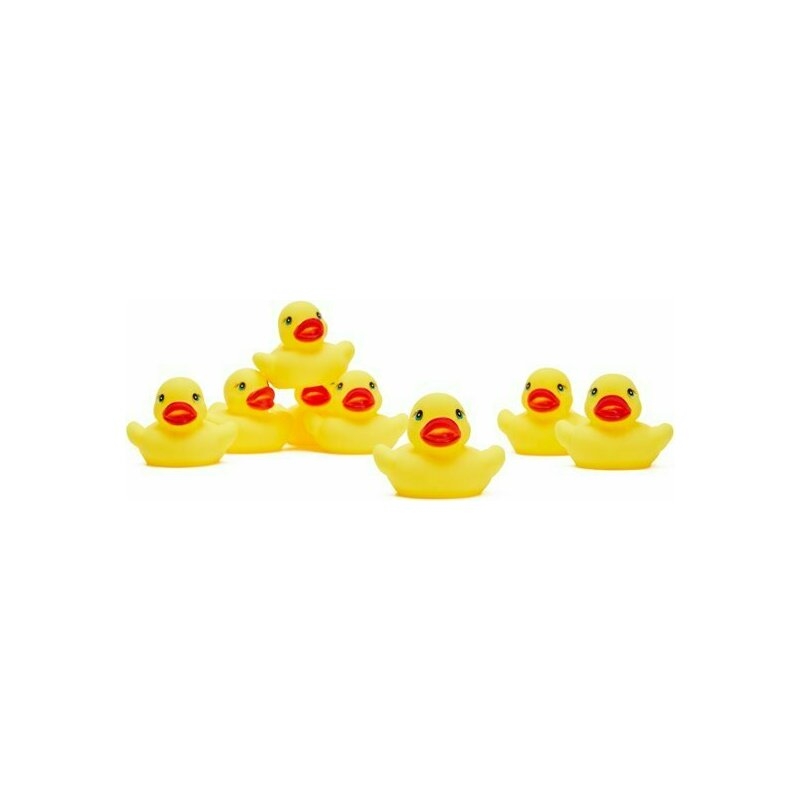 Happy World - Set ratuste de baie din cauciuc, 8 buc, 5.5 cm, Galben