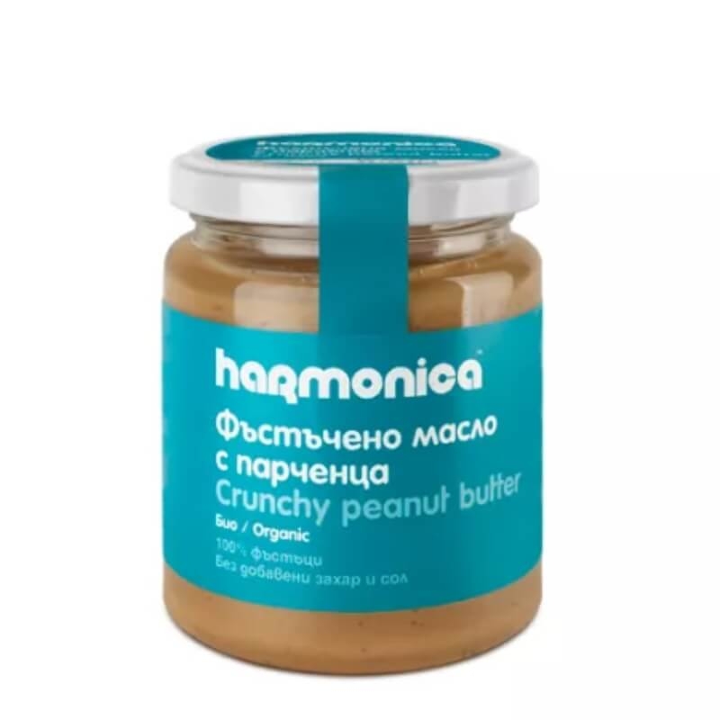 Pasta bio de arahide crunchy, 250 g, Harmonica