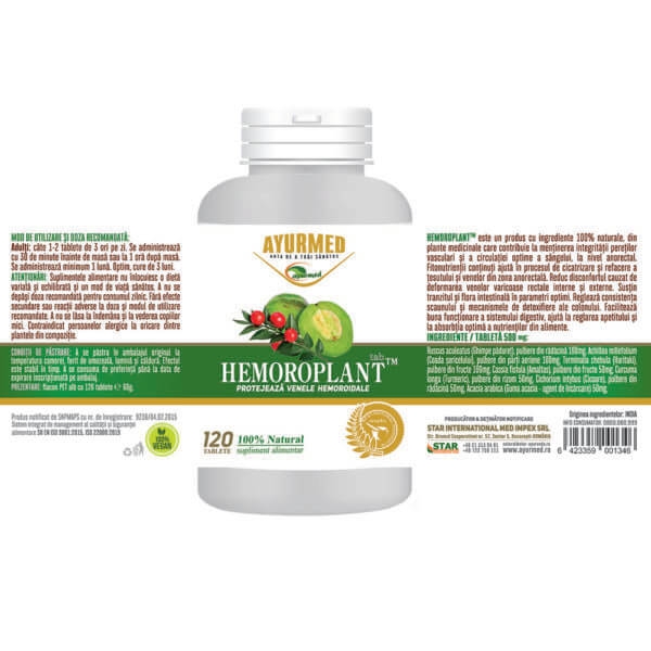 Hemoroplant, 60 tablete, Ayurmed Hemoroplant, 60 tablete, Ayurmed