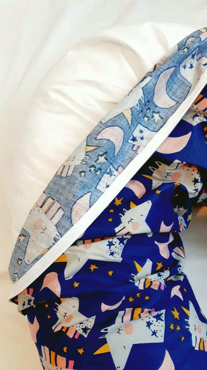 Perna pentru gravida, Fibre din silicon, 180 cm, Appekids - Navy