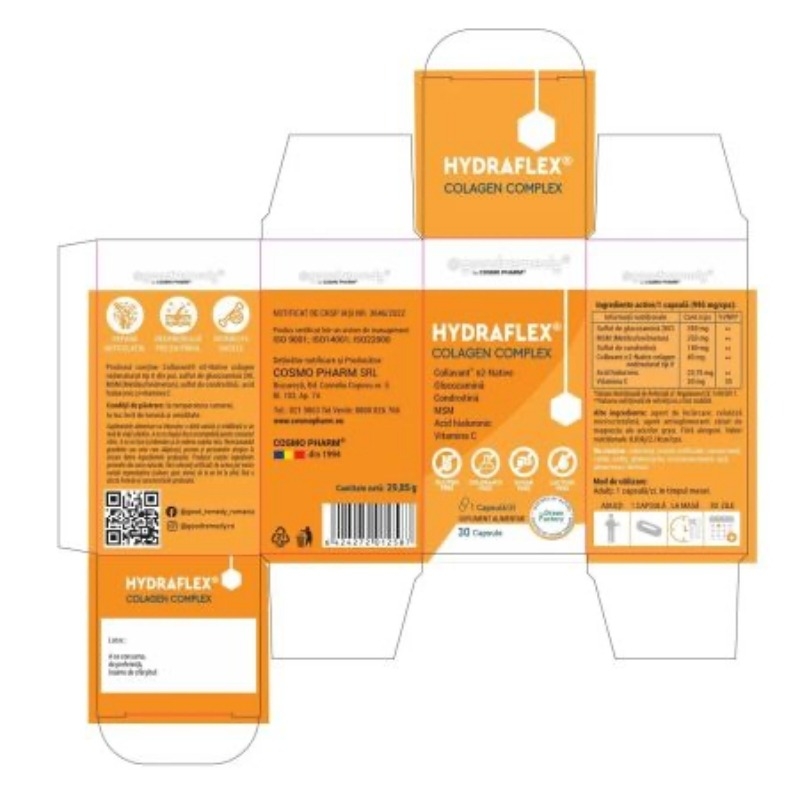 Hydraflex Colagen Complex, 30 capsule, Cosmo Pharm