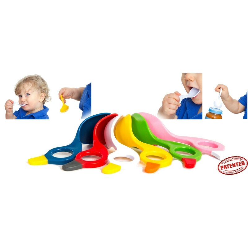 I CAN - Set 2 lingurite cu multiple modalitati de prindere, Pink/Green