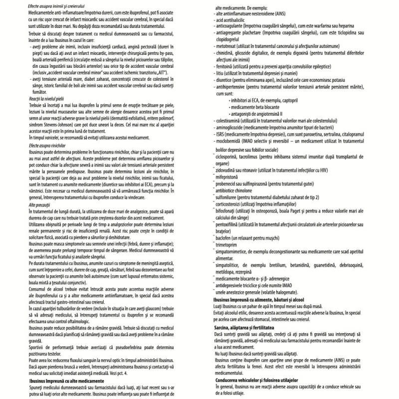 Ibusinus Raceala si Gripa, 200 mg/30 mg, 20 comprimate filmate, Labormed