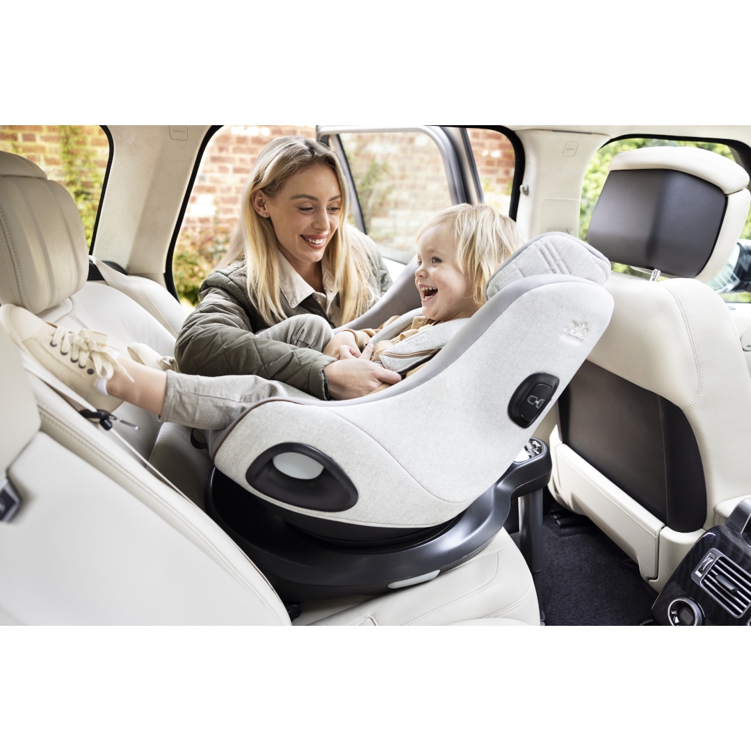 Set scaun auto rotativ i-Size Joie i-Harbour Signature Oyster, 40-105 cm + Baza i-Size i-Base Encore, testat ADAC si certificat R129, Joie