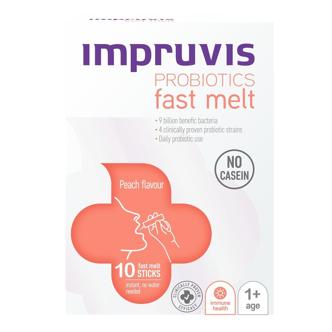Impruvis Probiotics Fast Melt cu aroma de piersica, 10 plicuri, Pharma Brands