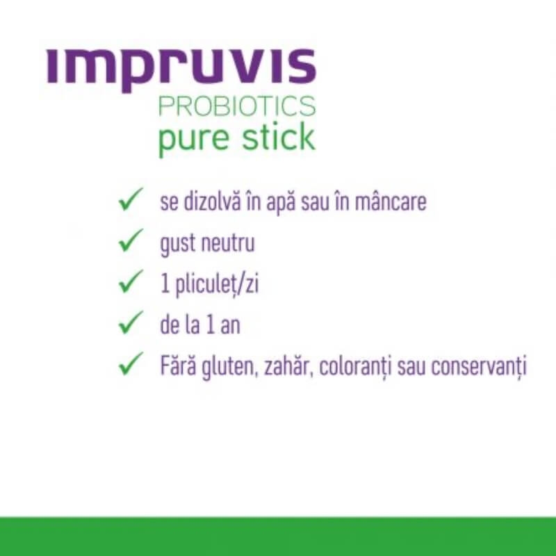 Impruvis Probiotics Pure Stick, 10 plicuri, Pharma Brands