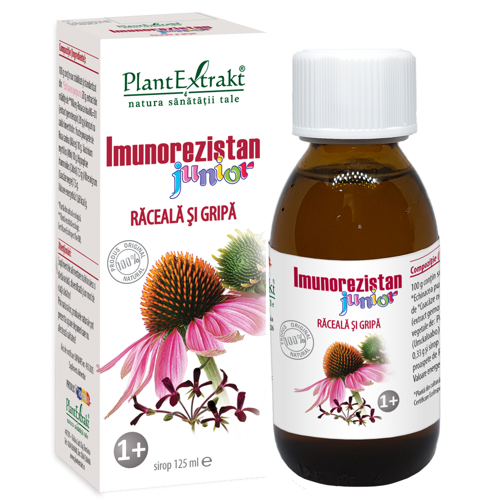 Plantextrakt - Imunorezistan Raceala si gripa Junior sirop 125ml