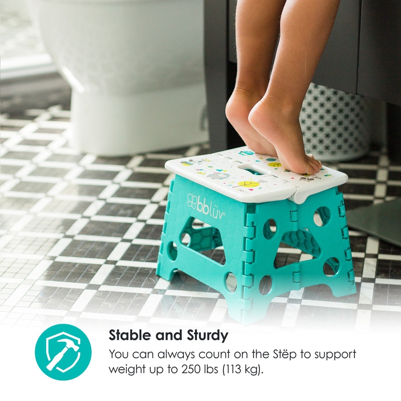 Inaltator de baie pliabil, Step, Practic si usor de transportat, Rezistent pana la 113 Kg, Bbluv, Blue