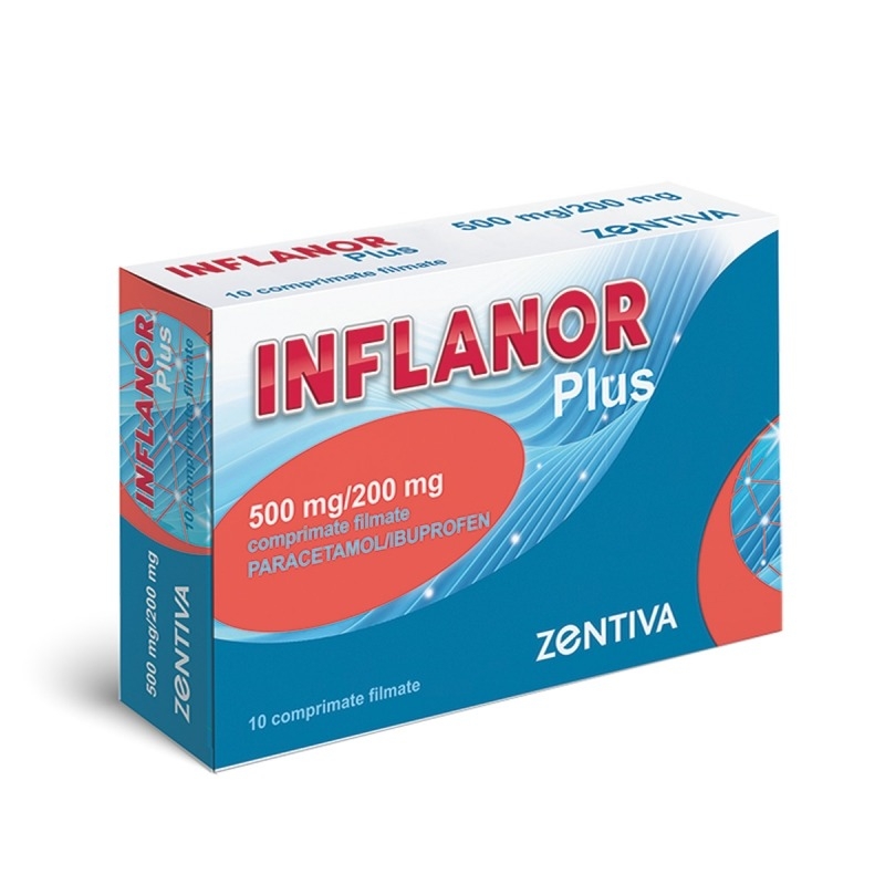 Inflanor Plus, 500 mg/200 mg, 10 comprimate filmate, Zentiva