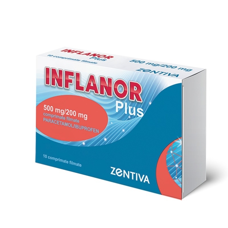 Inflanor Plus, 500 mg/200 mg, 10 comprimate filmate, Zentiva