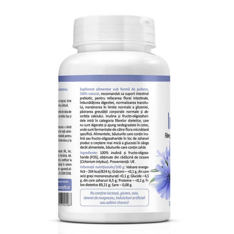 Inulin FOS pulbere, 120 g, Zenyth