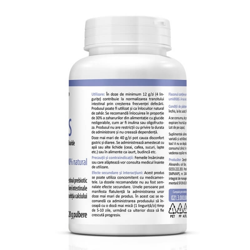 Inulin FOS pulbere, 120 g, Zenyth