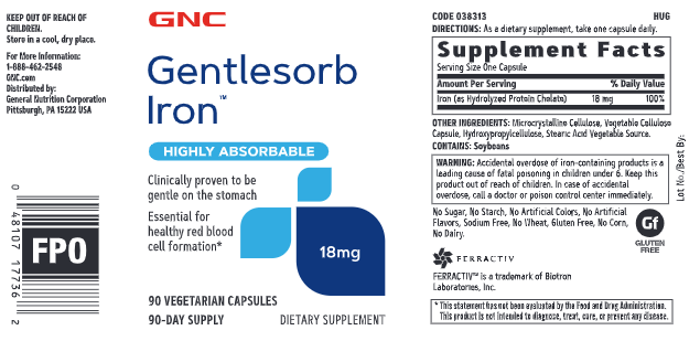 GNC - Gentlesorb Iron 18mg 90caps