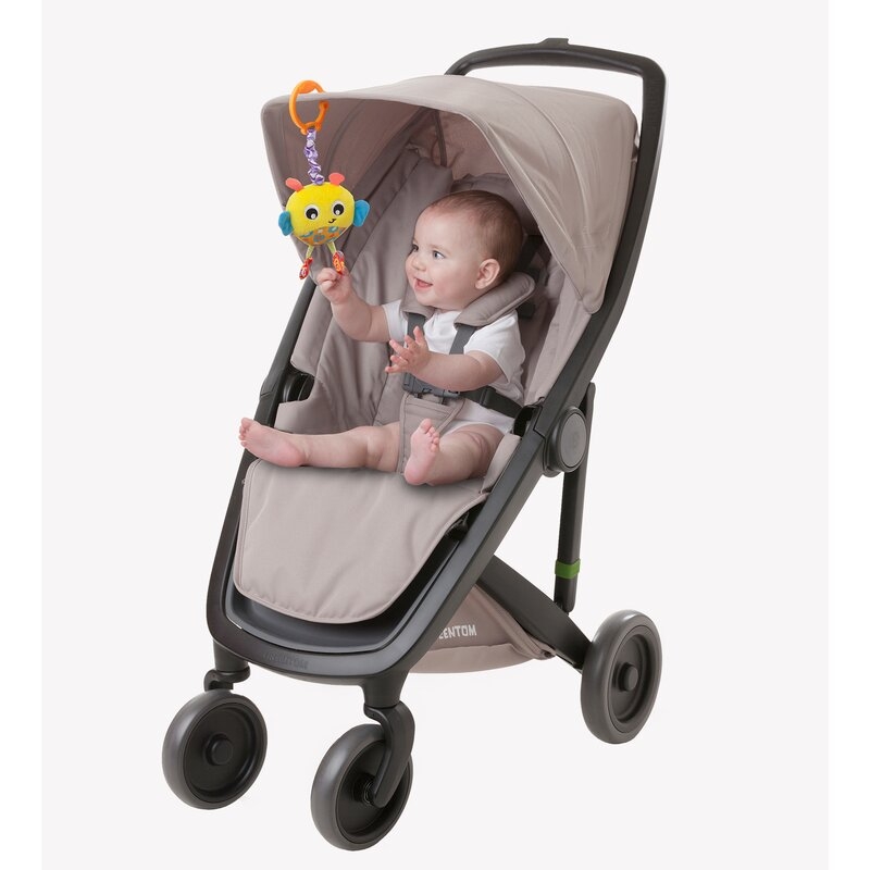 Jucarie cu vibratii pentru carucior, scoica auto si patut, Wiggling Bertie Bee, 23 cm, Playgro