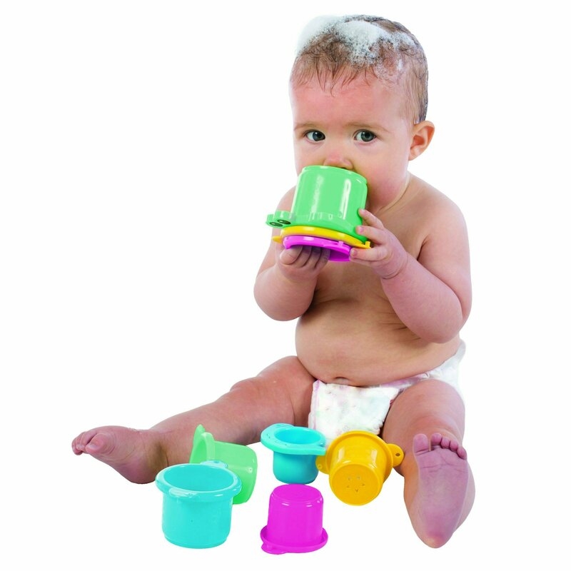 Jucarie de baie, Playgro, Croc Cups, 8 piese