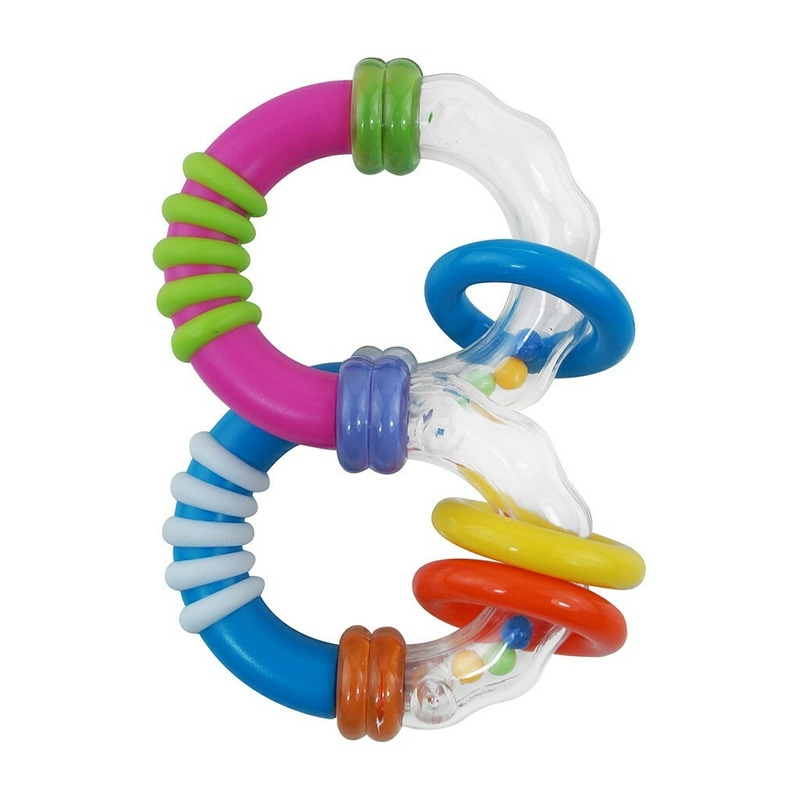 Jucarie zornaitoare pentru bebelusi, Cu diferite texturi, Dimensiune 11 cm x 7.5 x 4 cm, Baby Mix