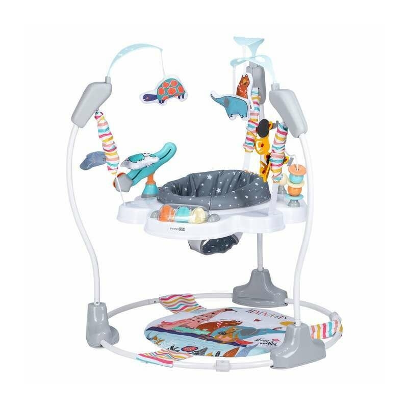 Jumper interactiv, FreeON, Jump&Play, Pana la 11 kg, Cu jucarii, Cu sunete si lumini, 0 luni+, Multicolor