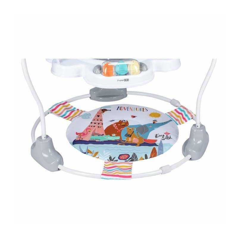 Jumper interactiv, FreeON, Jump&Play, Pana la 11 kg, Cu jucarii, Cu sunete si lumini, 0 luni+, Multicolor