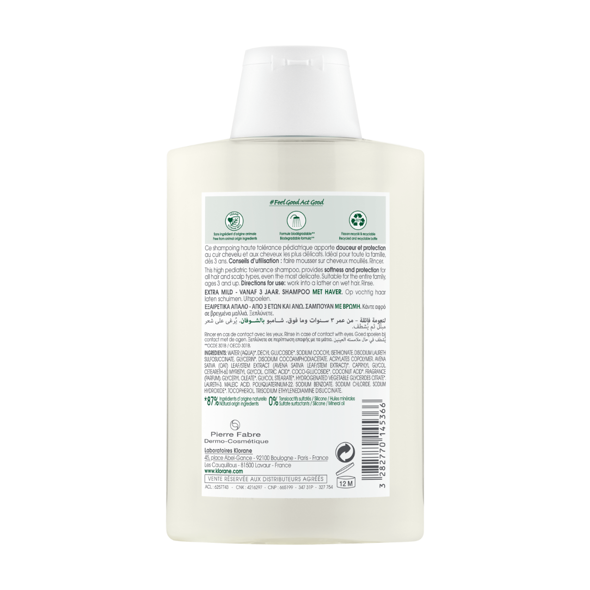 Klorane - Sampon lapte ovaz 200ml