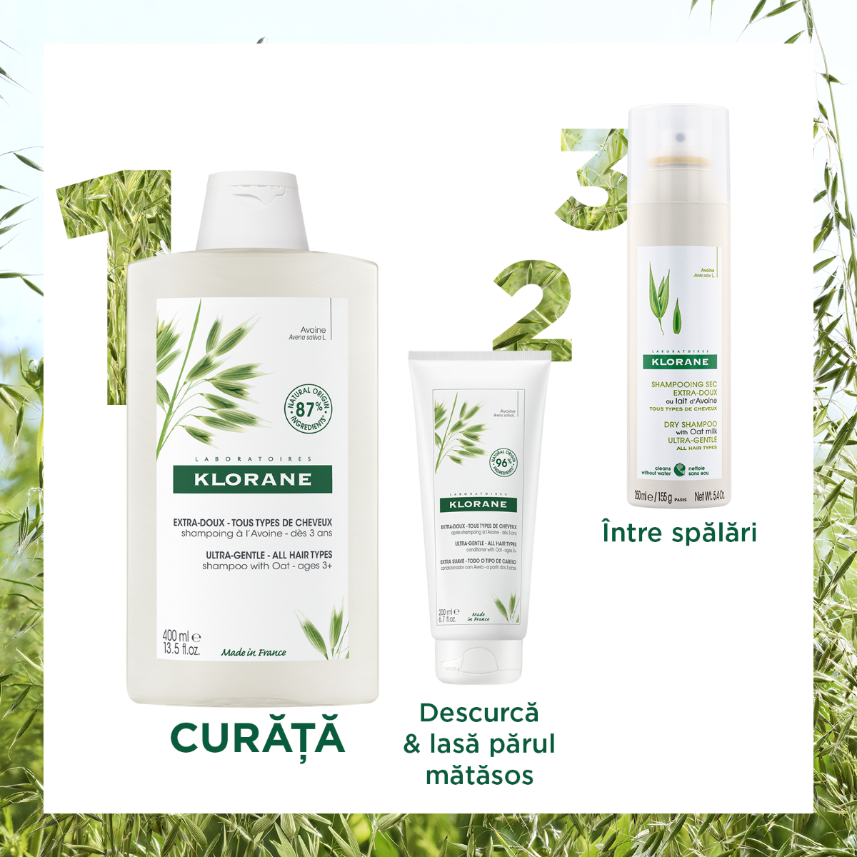 Klorane - Sampon lapte ovaz 400ml
