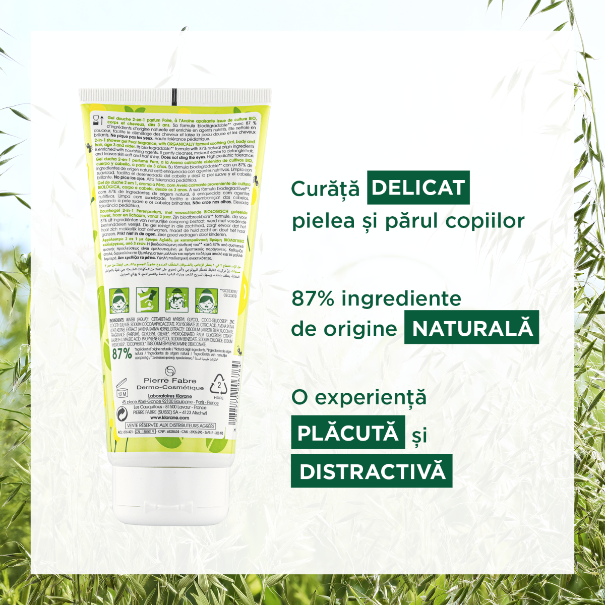 Klorane - Junior gel de corp si par pere 200ml