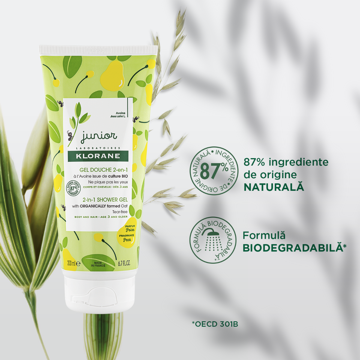 Klorane - Junior gel de corp si par pere 200ml