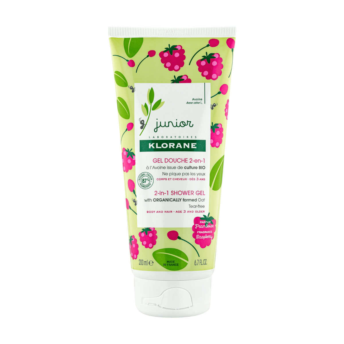Klorane - Junior gel de corp si par zmeura 200ml