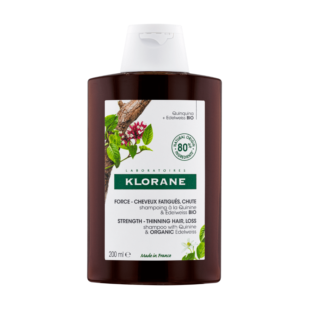 Klorane -  Sampon chinina si floare de colt bio 200ml