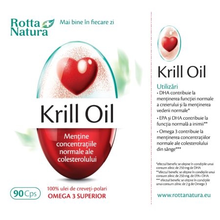 Krill Oil, 500 mg, 90 capsule, Rotta Natura