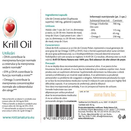 Krill Oil, 500 mg, 90 capsule, Rotta Natura