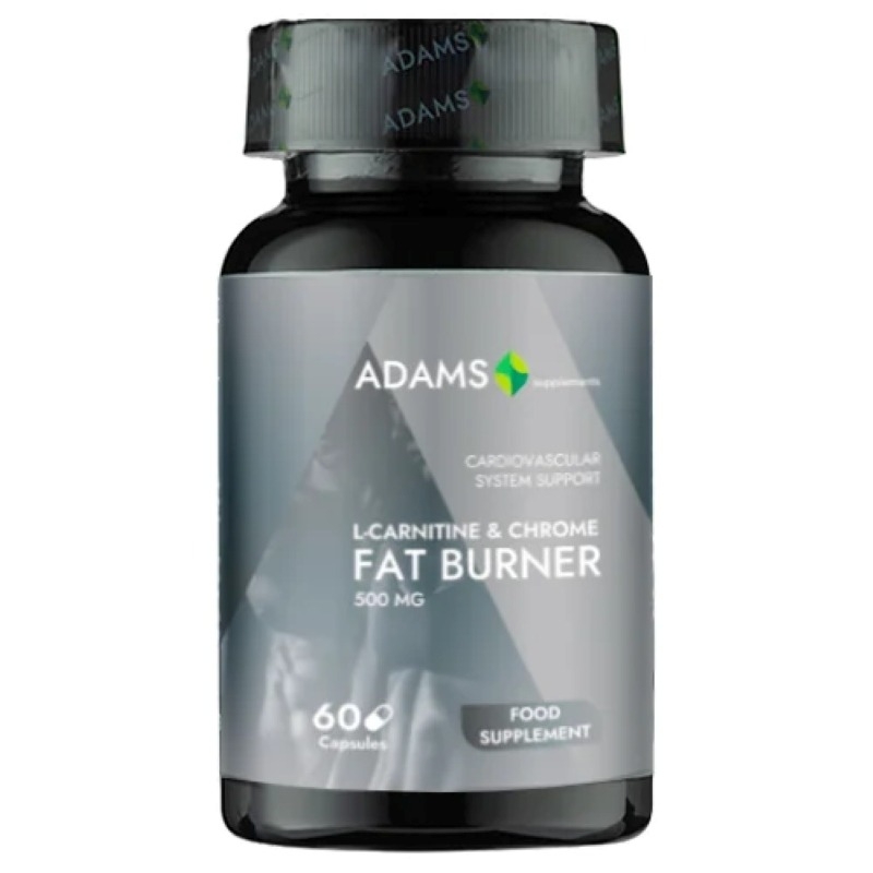 L-Carnitine & Chrome Fat Burner 500 mg, 60 capsule, Adams Supplements