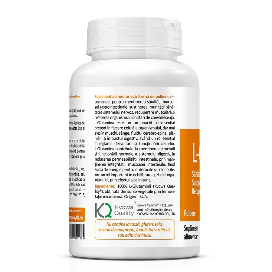 L-Glutamine pulbere, 120 g, Zenyth