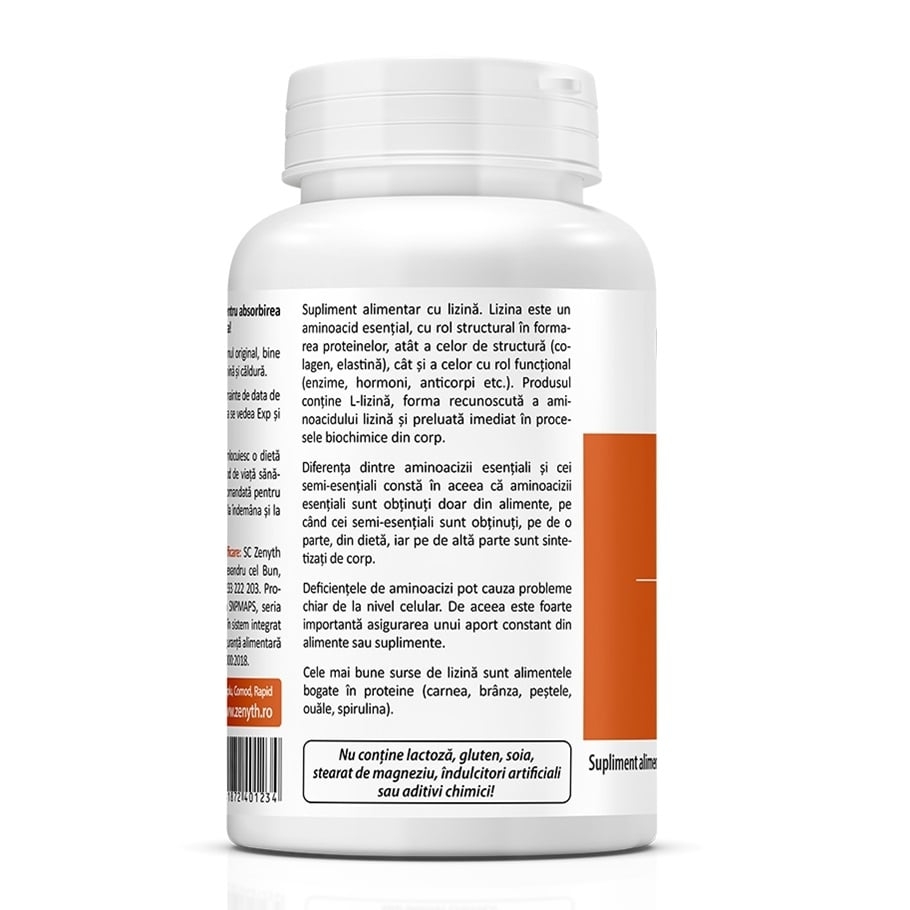 L-Lysine, 550 mg, 60 capsule, Zenyth