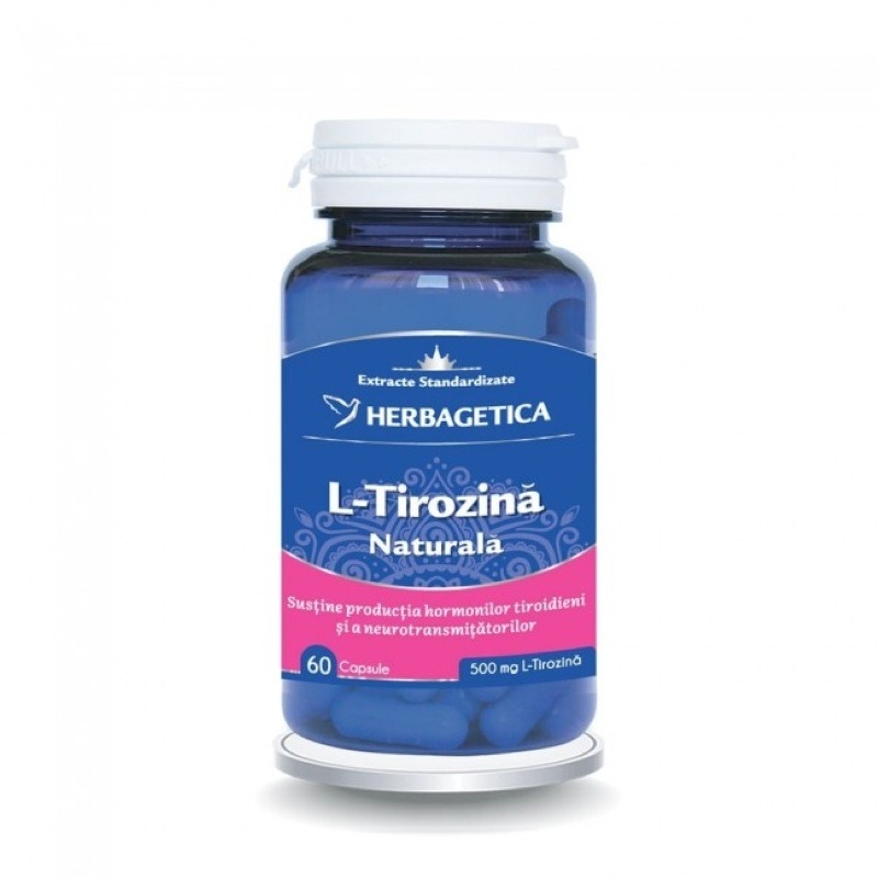 L-Tirozina naturala, 60 capsule, Herbagetica