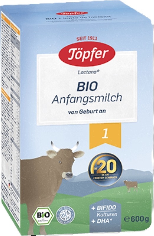 Lactana Bio 1 formula pentru alimentatia artificiala, 600g, Topfer
