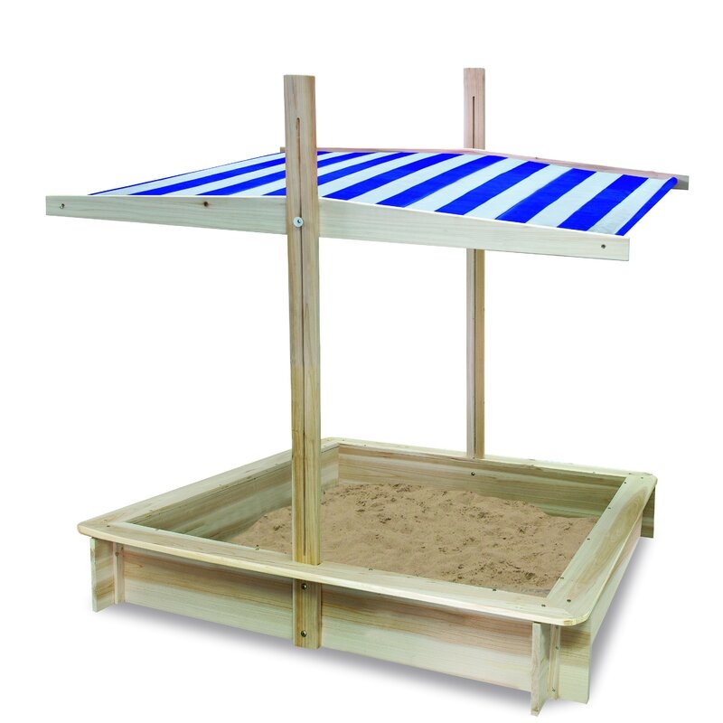 Lada de nisip cu acoperis, Free2Play, Cu coborare completa a acoperisului, 120 X 120 X 120 cm, Natural