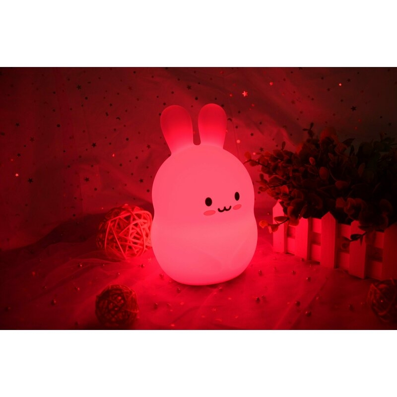 Lampa de veghe, FreeON, Silicon moale, Cu telecomanda si cablu USB, Cu 9 culori diferite si cronometru, Owl