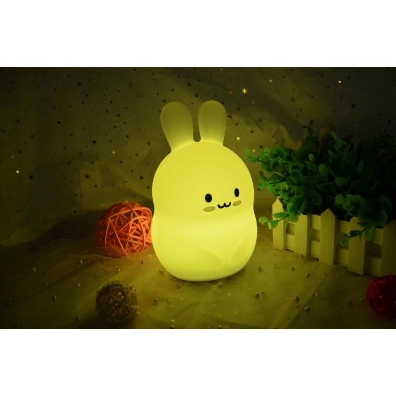 Lampa de veghe, FreeON, Silicon moale, Cu telecomanda si cablu USB, Cu 9 culori diferite si cronometru, Owl