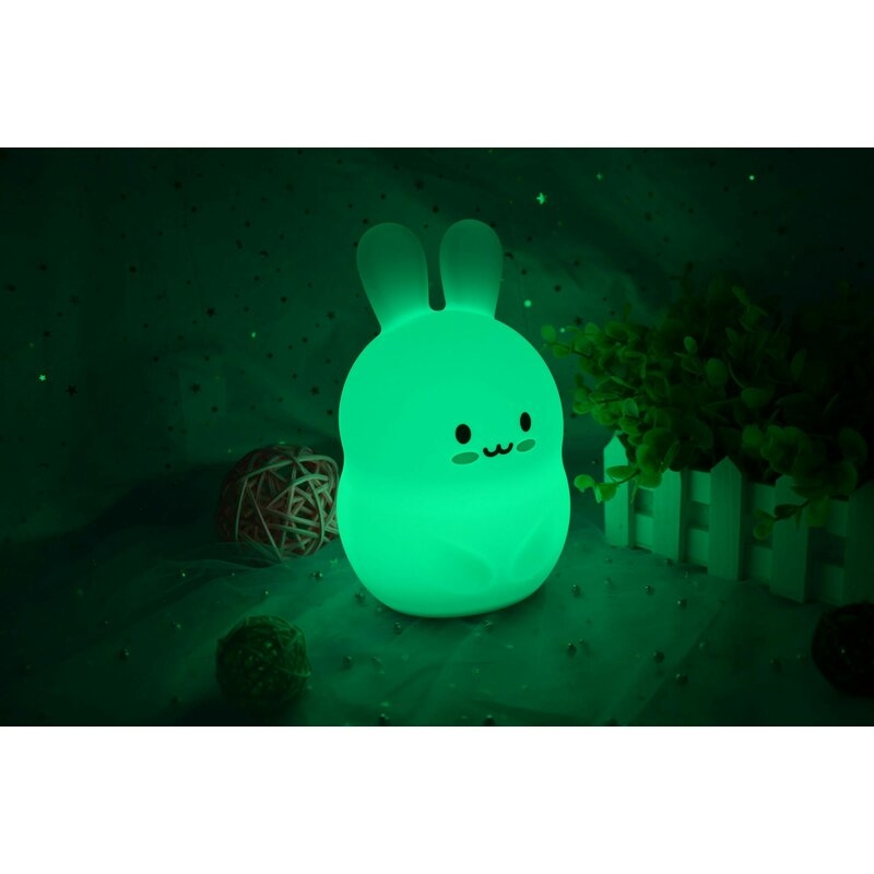 Lampa de veghe, FreeON, Silicon moale, Cu telecomanda si cablu USB, Cu 9 culori diferite si cronometru, Owl