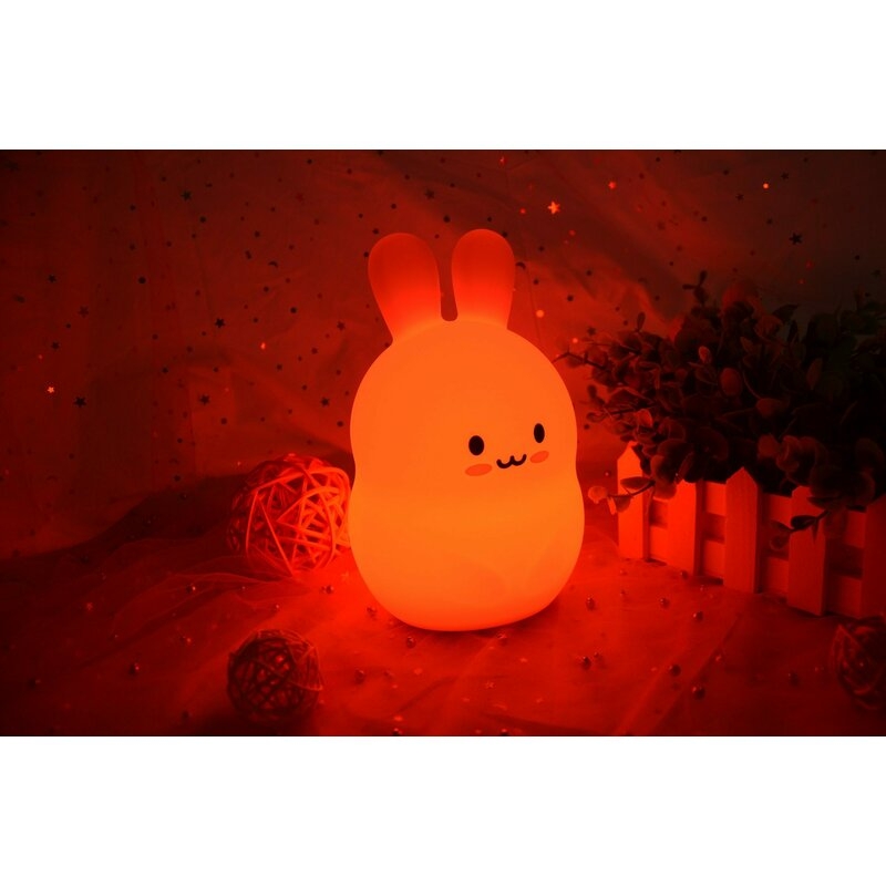 Lampa de veghe, FreeON, Silicon moale, Cu telecomanda si cablu USB, Cu 9 culori diferite si cronometru, Owl