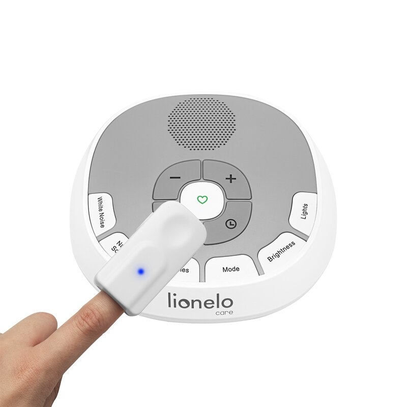 Lampa de veghe, Lionelo, BabyNap, 2 in 1, Wireless, Cu sunete si melodii de leagan, Cu 11 culori si 3 niveluri de luminozitate, Cu functie LoveBeat, Alb