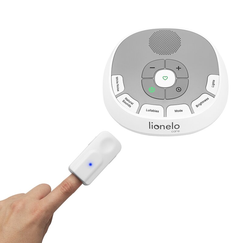 Lampa de veghe, Lionelo, BabyNap, 2 in 1, Wireless, Cu sunete si melodii de leagan, Cu 11 culori si 3 niveluri de luminozitate, Cu functie LoveBeat, Alb