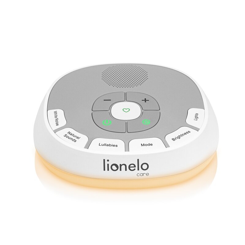 Lampa de veghe, Lionelo, BabyNap, 2 in 1, Wireless, Cu sunete si melodii de leagan, Cu 11 culori si 3 niveluri de luminozitate, Cu functie LoveBeat, Alb