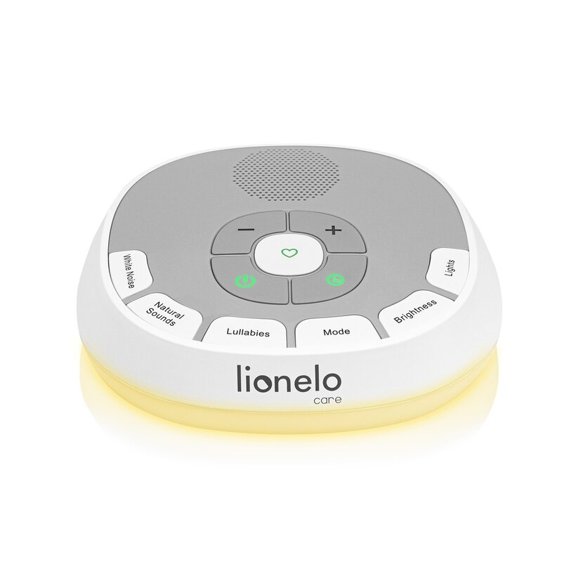 Lampa de veghe, Lionelo, BabyNap, 2 in 1, Wireless, Cu sunete si melodii de leagan, Cu 11 culori si 3 niveluri de luminozitate, Cu functie LoveBeat, Alb