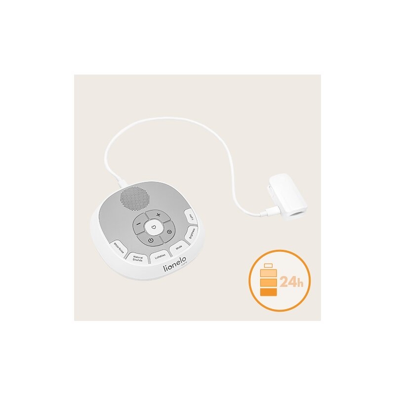 Lampa de veghe, Lionelo, BabyNap, 2 in 1, Wireless, Cu sunete si melodii de leagan, Cu 11 culori si 3 niveluri de luminozitate, Cu functie LoveBeat, Alb